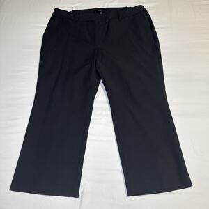 Talbots Straight Crop Leg Black Plus Pants 16 W High Rise Pockets Stretch EUC